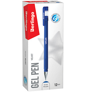 Ручка гелевая Berlingo "Velvet" синяя, 0,5мм, прорезиненный корпус