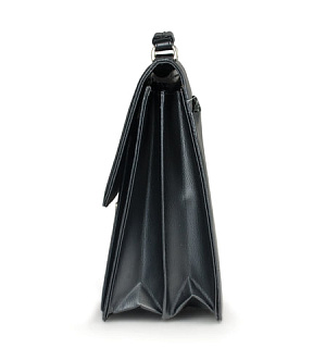 Портфель "Проект", 38х28,5х10 см, искусственная кожа, 2 отделения, замок с ключом, черный, 200