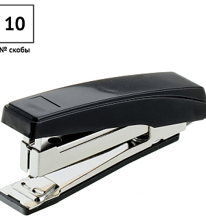 Степлер №10 OfficeSpace до 10л., пластиковый корпус, черный