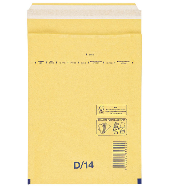 Пакет почтовый Курт и К, 200*275мм, коричневый крафт, пузыр. пленка, отр. лента