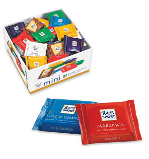 Шоколад порционный RITTER SPORT, набор 7 вкусов, 84 плитки по 16,7 г, R 484C