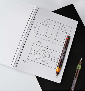 Набор изографов Rotring 0,2/0,3/0,5мм, мех. карандаш 0,5мм, чернила