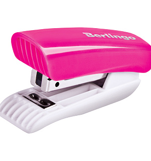 Мини-степлер №10 Berlingo "Blitz" до 10л., пластиковый корпус, розовый