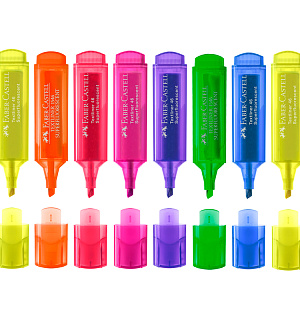 Набор текстовыделителей Faber-Castell "46 Superfluorescent" 8 флуоресцентных цв., 1-5мм, пластик. уп.