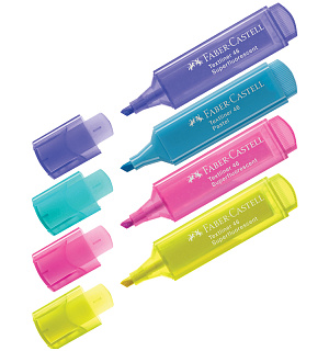 Набор текстовыделителей Faber-Castell "46 Superfluorescent+Pastel" 2 флуоресцентных цв. + 2 пастельных цв., 1-5м