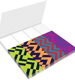 Флажки-закладки Berlingo "Ultra Sticky" "Zigzag", 18*70мм, бумажные, в книжке, с дизайном, 25л*4 бл.