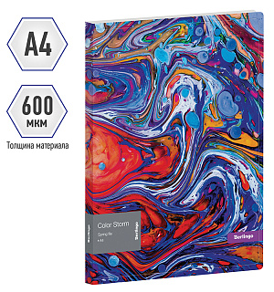Папка с пружинным скоросшивателем Berlingo "Color Storm", 17мм, 600мкм, с внутр. карманом, с рисунко