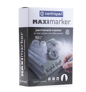 Маркер перманентный универсальный ЧЕРНЫЙ CENTROPEN "Maxi Marker", 2-4 мм, 8936, 5 8936 0112