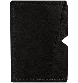 Кардхолдер OfficeSpace, 3 отделения, 10*7см, натуральная кожа, черный