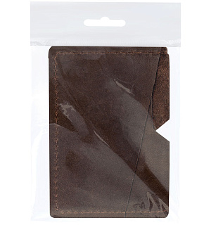 Кардхолдер OfficeSpace, 3 отделения, 10*7см, натуральная кожа, коричневый