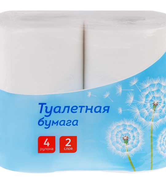 Бумага туалетная OfficeClean, 2-слойная, 4шт., 37,5м/рул.,тиснение, белая