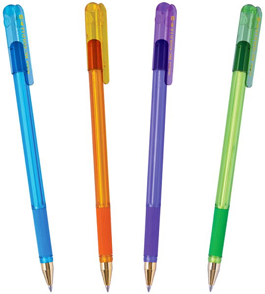 Ручка шариковая MunHwa "MC Gold LE" синяя, 0,5мм, грип, штрих-код, корпус ассорти