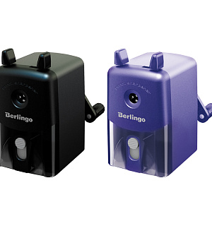 Точилка механическая Berlingo, 2в1, цвета металик в асс., пласт. корпус, инд. упаковка