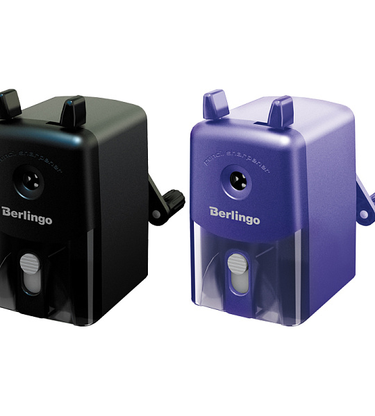 Точилка механическая Berlingo, 2в1, цвета металик в асс., пласт. корпус, инд. упаковка