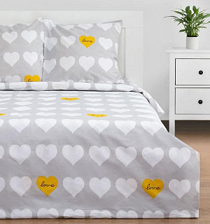 Постельное белье Этель 2 сп "Heart" 175*215см,200*220см, 70*70см-2 шт
