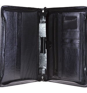 Папка деловая OfficeSpace "Mars" комбинир. кожзам, полиэстер, на молнии, с ручкой