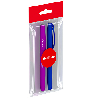 Ручка гелевая стираемая Berlingo "Correct" синяя, 0,6мм, корпус синий+фиолетовый, 2шт