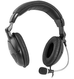 Наушники с микрофоном Defender "Orpheus" HN-898 (с регулятором громкости), 3м, черный