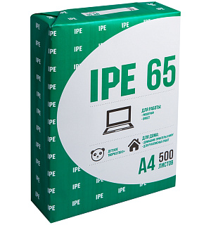 Бумага писчая IPE 65, А4, 500л., 55-65г/м2, 75%