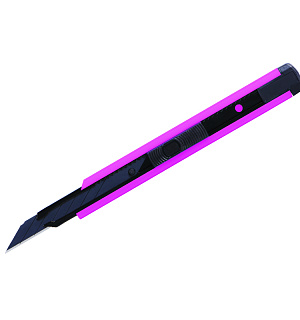 Нож канцелярский 9мм Berlingo "Color Zone", черное лезвие,auto-lock, металл. направл.,ассорти, евро