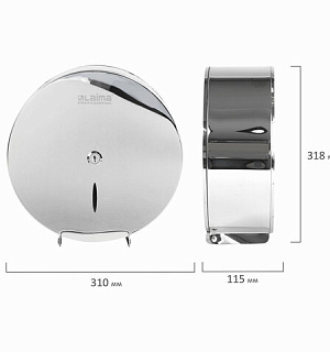 Диспенсер для туалетной бумаги LAIMA PROFESSIONAL INOX, (Система T1) БОЛЬШОЙ, нержавеющая сталь, зеркальный, 605701