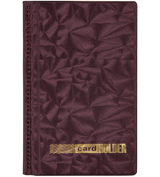 Визитница настольная OfficeSpace на 96 визиток, 3 ряда, ПВХ, бордо