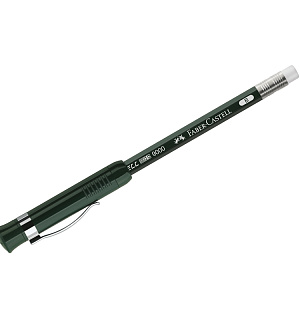 Карандаш ч/г Faber-Castell "Castell 9000" B, заточ., с ластиком и колпачком-точилкой, пластиковый футляр