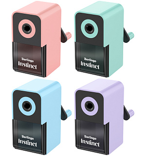 Точилка механическая Berlingo "Instinct", цвета в асс., пласт. корпус, инд. упаковка