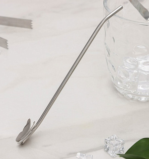 Ложка-трубочка для коктейля «Бабочка», 21×2 см