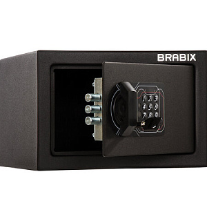 Сейф мебельный BRABIX "SF-170EL", 170х260х230 мм, электронный замок, черный, 291143, S103BR210614