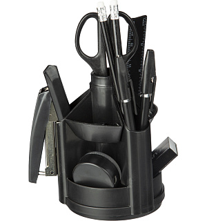 Набор настольный ATTACHE Economy черный, вращающийся -14предметов