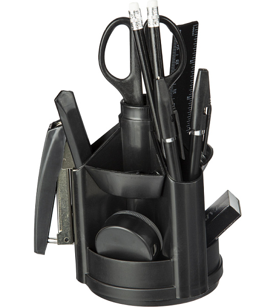 Набор настольный ATTACHE Economy черный, вращающийся -14предметов