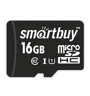 Карта памяти SmartBuy MicroSDHC 16GB, Class 10, скорость чтения 10Мб/сек