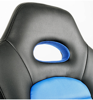 Кресло игровое Helmi HL-S06 "Highway", экокожа/ткань черная/синяя