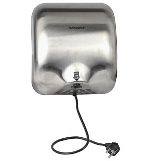 Сушилка для рук SONNEN HD-999, 1800 Вт, нержавеющая сталь, антивандальная, хром, 604746