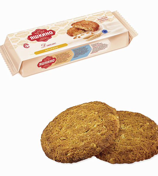 Печенье ЯШКИНО "Дженс", сдобное, со злаками и кокосовой стружкой, 180 г, МП150