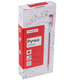 Ручка гелевая OfficeSpace красная, 0,5мм