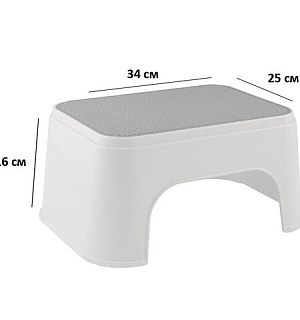 Стремянка-табурет-подставка 1 ступень, пластиковая, 16х34х26см, нагрузка 200кг, цвет, 434150065