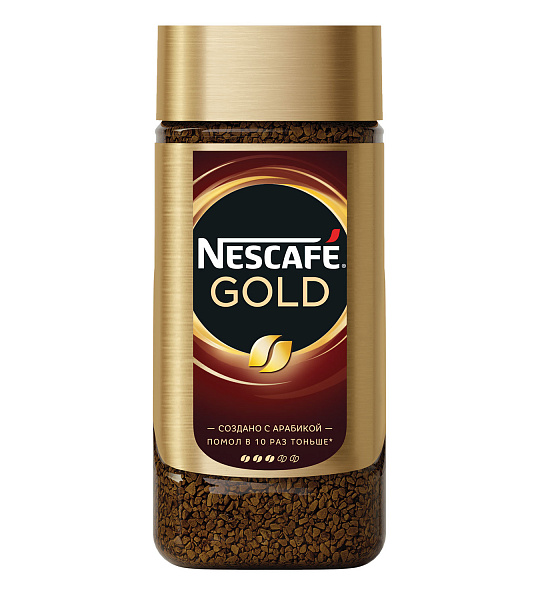 Кофе молотый в растворимом NESCAFE (Нескафе) "Gold", сублимированный, 190 г, стеклянная банка, 12135508