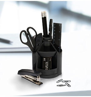 Настольный органайзер OfficeSpace "Минидеск", 10 предметов, вращающийся, черный