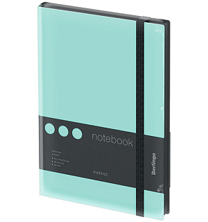 Записная книжка А5 80л., кожзам, Berlingo "Instinct", черный срез, черный/мятный, с резинкой