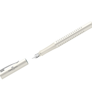 Ручка перьевая Faber-Castell "Grip 2010", синяя, B=1,0мм, трехгран., корпус кокосовое молоко