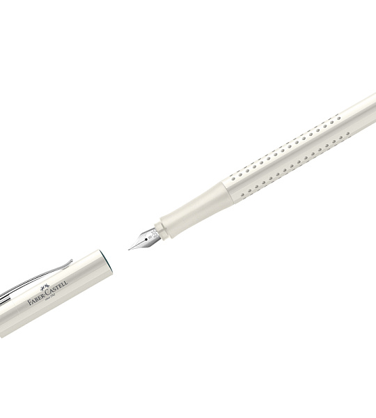 Ручка перьевая Faber-Castell "Grip 2010", синяя, B=1,0мм, трехгран., корпус кокосовое молоко