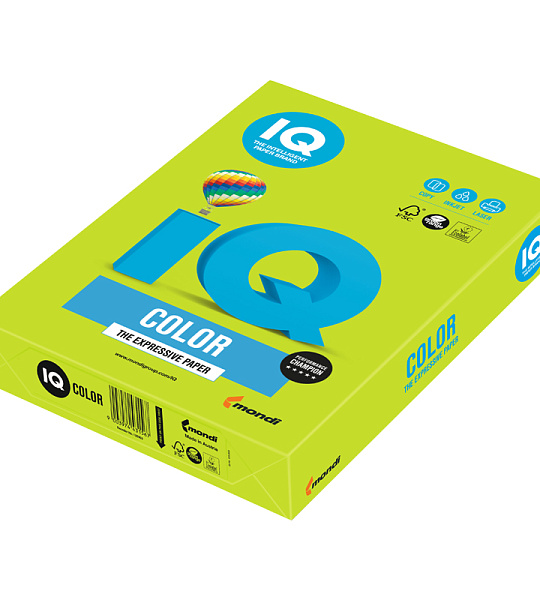 Бумага IQ "Color intensive" А4, 80г/м2, 500л. (зеленая липа)