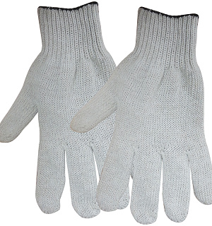 Перчатки х/б  7,5 класс OfficeClean, эконом, без покрытия, 4 нитки, белый, (34-36г), 166 текс