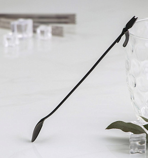 Ложка барная Magistro «Котик», 20×3,3×1,5 см, цвет чёрный