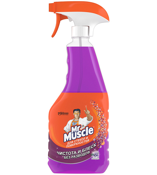 Средство для мытья стекол и поверхностей Mr.Muscle "Лаванда" , 500мл, с курком