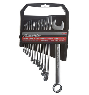 Набор ключей комбинированных 12 шт (6-22 мм) CrV MATRIX 15412