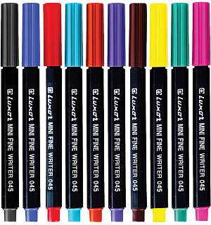 Набор капиллярных ручек Luxor "Mini Fine Writer 045" 10цв., 0,8мм, европодвес