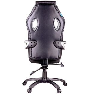 Кресло игровое Helmi HL-S03 "Drift", экокожа черная, вставка ткань серая
